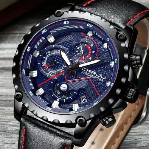 CRRJU Mens Watches Top Brand Luxury Military Sport Watch Men Waterproof Wristwatch Analog Quartz Watch Relogio Masculino