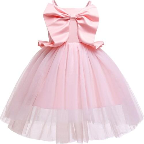 LZH Toddler Girls Birthday Party Dress Childrens Bow Princess Dress For Kids Evening Party Dresses Flower Girls Wedding Dress