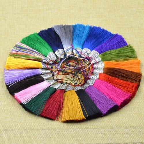 50pcs/lot 80mm Chinese Knot Tassels Handmade Long Silk Tassel Pendants for Tassel Jewelry Supplies Making Materials