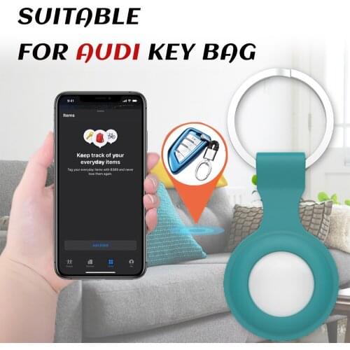 For Audi key case Apple airtags locator tracker liquid silicone protective case key chain protective case of anti loss equipment
