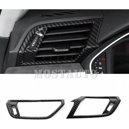 For Audi Q3 (F3) 2019-2020 ABS Carbon Fiber Interior Side Air Vent Outlet Cover Trim 2pcs Car Accessories Interior Car Decor