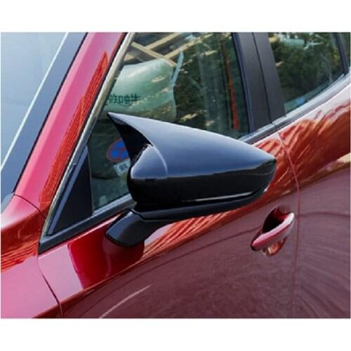 For Mazda 3 Axela 2020 ABS Car Side Door Rearview Mirror Protect Frame Cover Trims Horn Shell Rearview Cover