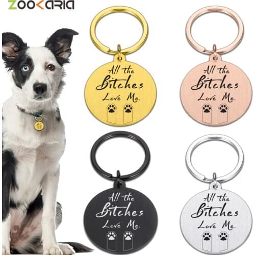 Dog ID Tags Personalized Engraved Stainless Steel Cat Dog Puppy Pet Id Name Collar Tag Pendant Pet Accessories Pendant Supplies