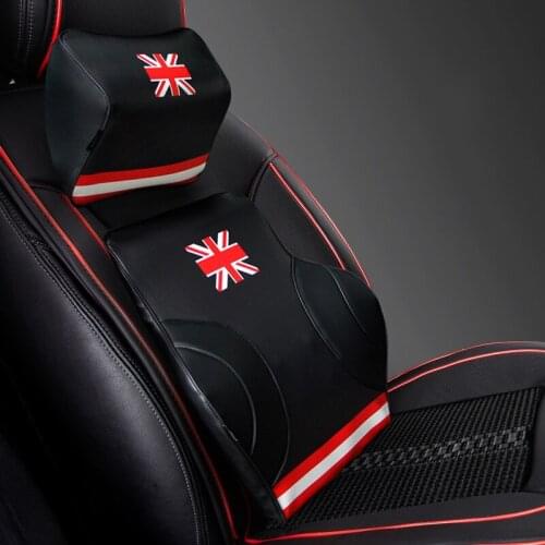 PU Leather Car Seat Supports Auto Seats For Car Headrest Waist Memory Foam Neck Pillow Seats Sets Decor Interior Accessories