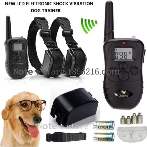 JANPET Remote Control 300meters Basic Training Collar 2 Dogs Trainer 998D Pets Training System Dog Electric Shock Nylon Collars