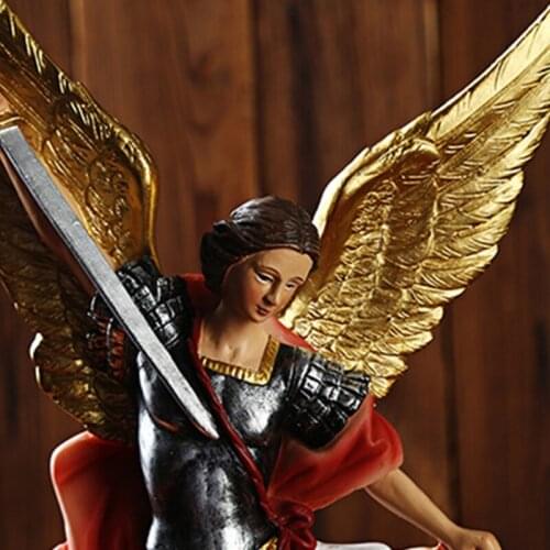 Catholic Angel Demon Battle Landscape Desktop Ornament Resin Statue Figurine R7UB