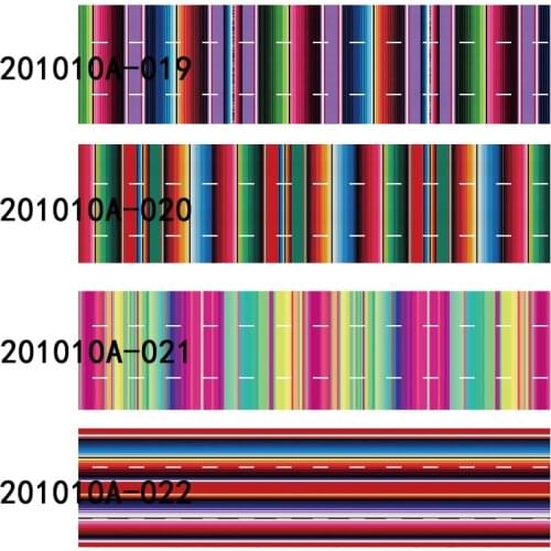 38MM 75MM mexican blanket rainbow stripe print ribbon