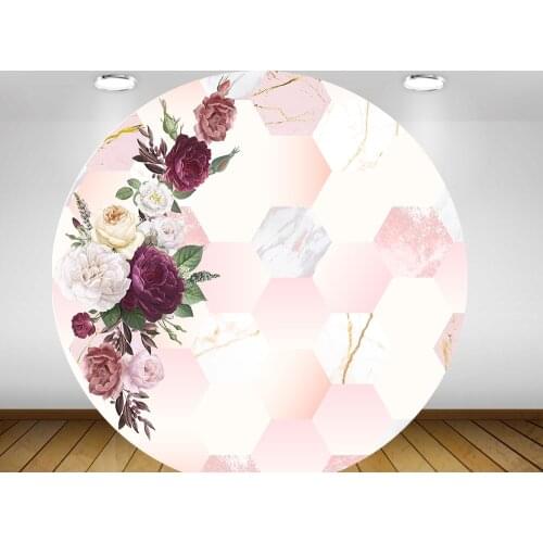 Round Panel circle background Bridal shower wedding flower party event decor candy dessert table banner vinyl fabric polyester