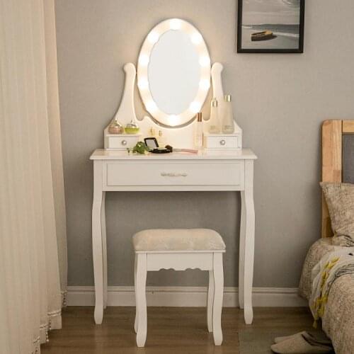 New Dresser For Bedroom Dressing Table Small Apartment Modern Minimalist Single Mini Dressing Table With Light Mirror HWC