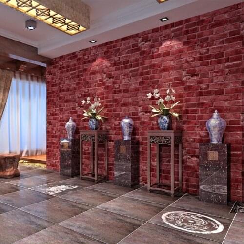 Beibehang The new waterproof PVC Chinese imitation brick wallpaper wallpaper TV backdrop hotel clothing Hotel restaurant