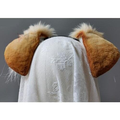 New Handmade Shepherd Dog Ear Hair Band Border Collie Cosplay Hairhoop Simulation Halloween Lolita Costume Accessories