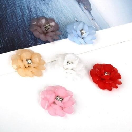 Wholesale New Arrival 1Pcs Acrylic Flower Sew Rhinestone Crystal Stone Charms Fit DIY Fashion Bracelets Necklace Jewelry Making