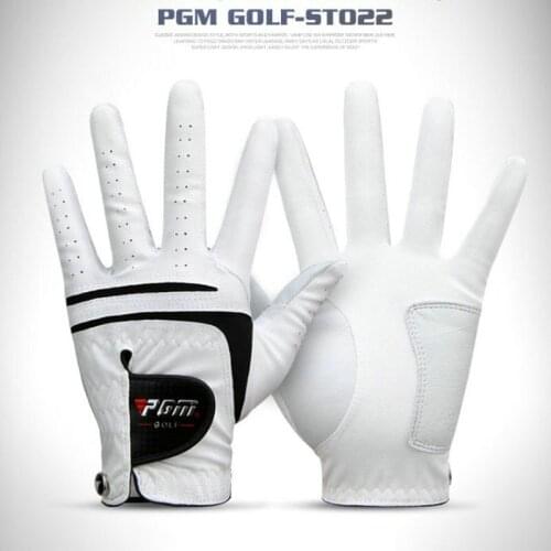 PGM Brand New Golf Gloves 2Pcs Genuine Lambskin+PU Leather Gloves Gift Left Hands With Ball Marker Sheepskin