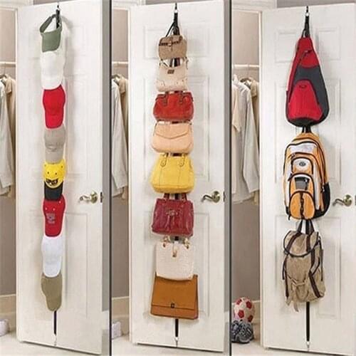 Over Door Straps Hanger 8 Hooks Adjustable Hat Bag Clothes Coat Rack Organizer