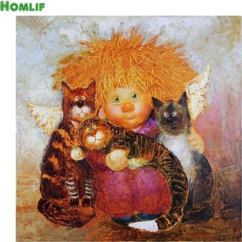 Full Square Diamond 5D DIY Diamond Painting Cartoon little angel Embroidery Cross Stitch Rhinestone Mosaic Painting Decor Gift