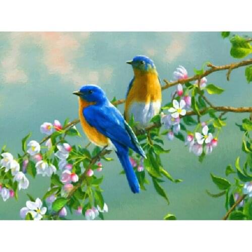 Full drill 5D DIY Diamond painting Bird couple Diamond Embroidery Mosaic Cross Stitch Kits Rhinestone Decoration painting GH87