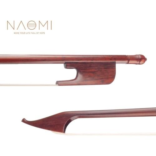 NAOMI Professional Violin/Fiddle Bow 4/4 Snakewood Bow Baroque Style Snakewood Frog White Mongolia Horsehair Well Balance