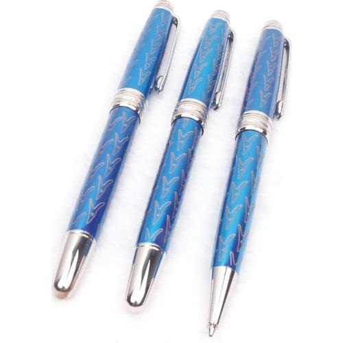 Luxury MB Prince Rollerball Pen Metal Blue Ballpoint Feather Fountain Ink Pens Business Office Supplies