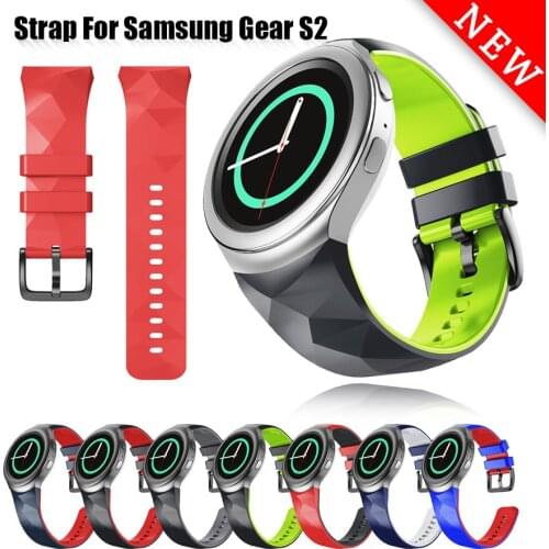 Silicone Watchband Strap For Samsung Gear S2 SM-R720 Double Color Sport Wriststrap Band Bracelet For SM-R730 Smart Accessories