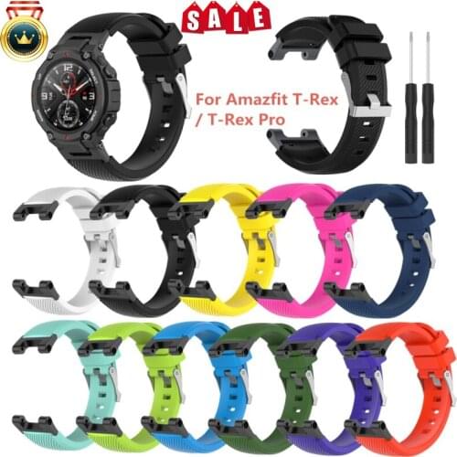 Silicone Band For Huami Amazfit T-Rex Replacement Strap For Xiaomi Amazfit T-REX Pro Smart Watch Bracelet Soft Sport Wrist Strap