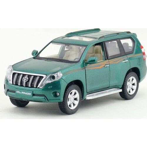 1:32 Scale Toyota Land Cruiser Prado SUV Toy Car Diecast Model Pull Back Sound & Light Educational Collection Gift For Children