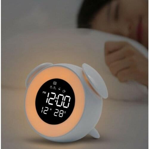 LED Alarm Clocks Digital Touch Control Sensor Electronic Table Clock Bedside LED Night Light Desk Lamp Wake Up Alarm Clock