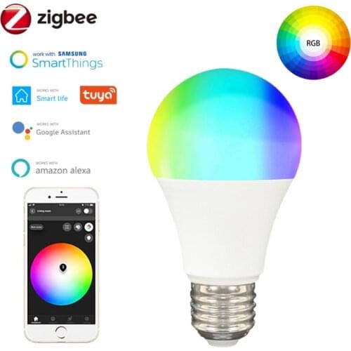 Tuya Zigbee Smart RGBCW E27 LED Light Bulb Lamp Smart Home For Tuya Smart Life Smartthings Zigbee hub Alexa Google Home