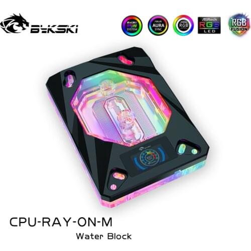 Bykski CPU cooler PC water cooling processor water block for AMD Ryzen3/5/7/ThreadRipper LCD display screen CPU-RAY-ON-M