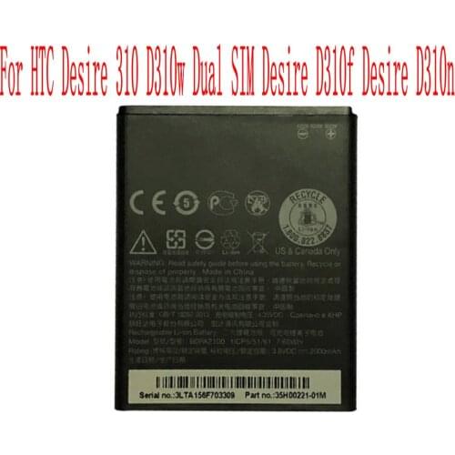 High Quality 2000mAh BOPA2100 Battery For HTC Desire 310 D310w Dual SIM Desire D310f Desire D310n Cell Phone