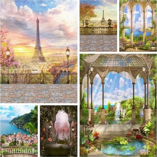 Yeele Cloud Eiffel Tower Paris Lanterns View Platform Photography Backgrounds Customized Photographic Backdrops For Photo Studio