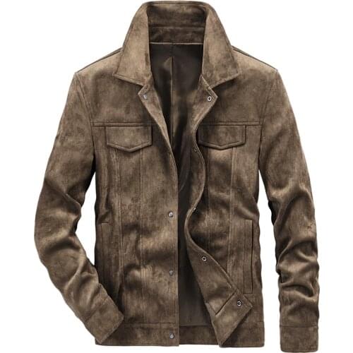 Suede Fabric Military Jacket Men Business Cotton Spring Autumn Mens Jackets Windbreaker Casual Coats Male Chaquetas Hombre M-4XL