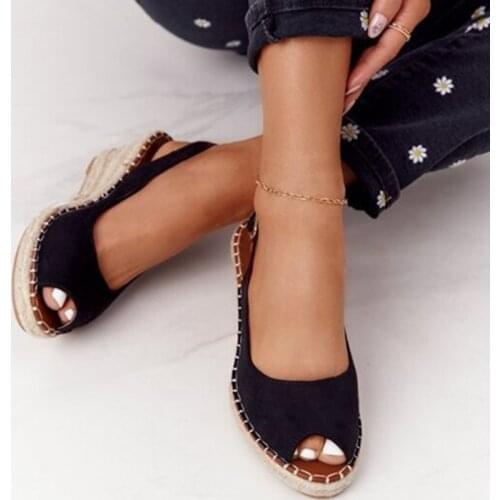 2021 Women Hemp Wedges Fashion Sandals Female Peep Toe Summer Platform Shoes Ladies Casual Sewing Comfort Footwear Plus Size