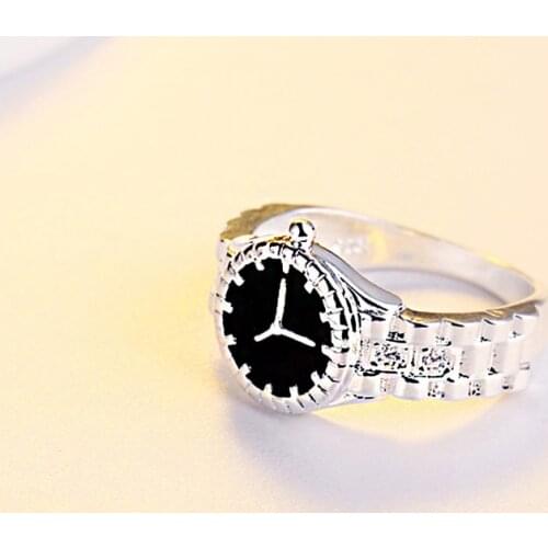 Women Personality Cool Wind Senior Niche Index Finger Ring Fashion Creative Chic Watch Shape Design Ring Female Jewelry Gift