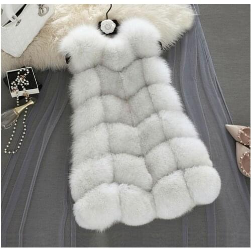New Real fox fur Vest women full pelt fox fur coat winter fur jacket customized big size Free shipping C833