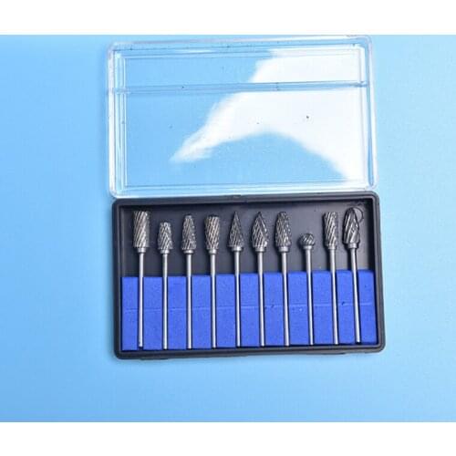 10pcs/ 1 Set Dental Burs For 2.35mm Dental Lab Burs Tooth Drill Tungsten Steel Handpiece Dental Materials