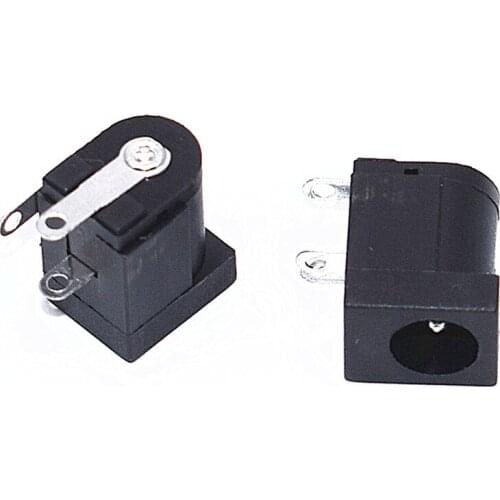 10Pcs DC-005 Black DC Power Jack Socket Connector DC005 5.5*2.1mm 2.1 socket Round the needle