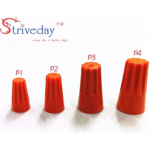 100pcs / lot P3 wire torsion nut connector terminal cap spring wiring cap insert classification color orange wire connector