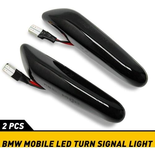 2PCS LED Side Marker Light Smoke Lens Dynamic Flowing LED Turn Signal Side Marker Light Blinker Lamp for BMW E60 E91 E92 E90 E93