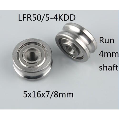 200pcs/lot LFR50/5-4KDD U Groove Track Guide Roller Pulley 5*16*7/8mm LFR50/5-4