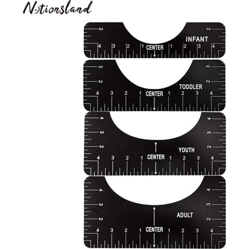 4pcs T-Shirt Alignment Ruler Craft Ruler with Guide Tool for Adult Youth Toddler Design DIY Yardstick Set Sewing Tools