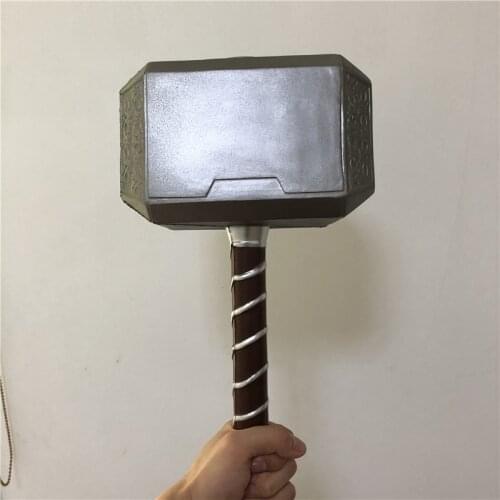 44cm Super Hero Cosplay 1:1 Thunder Axe Storming Hammer Figure Weapons Model Safety PU Material Movie Role Playing Toy