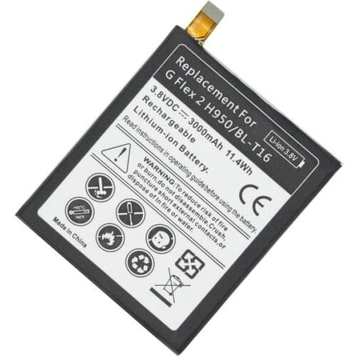 5pcs/lot 3000mAh / 11.4Wh BL-T16 / BL T16 Replacement Li-ion Battery For LG G flex 2 Vu 4 Vu4 H950 H955 H959 US995 LS996 H955A