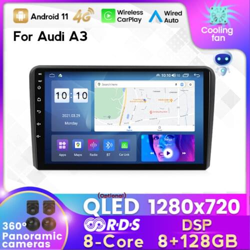 HD IPS DSP 6GB+128G Android 11 Car Radio Player For Audi A3 8P S3 2003-2012 RS3 Sportback Multimedia Navigation stereohead unit