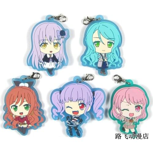 BanG Dream! Japanese anime figure rubber Silicone mobile phone charms/keychain