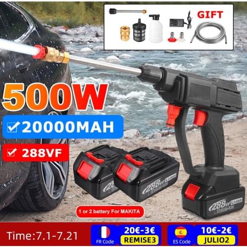 600W 20000mAH Wireless high pressure mini washer cleaner car wash gun foam machine for MAKITA Car tools