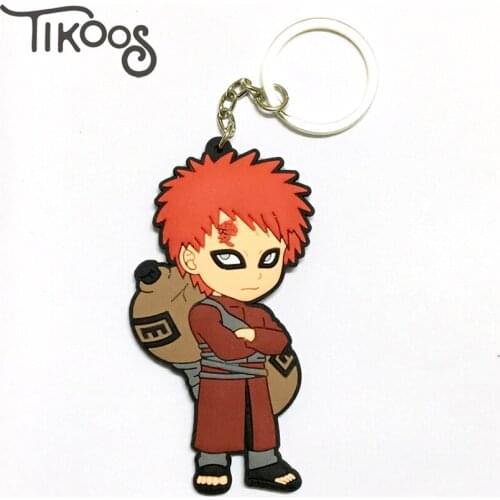 5-10psc Anime Naruto Gaara figure doll soft pvc pendant keyrings keychian for gift