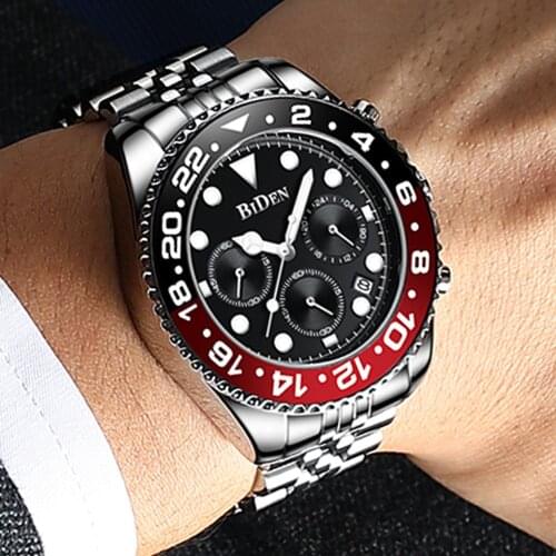 Mens Fashion Watches Top Brand Business Full Stainless Steel Waterproof Quartz Watch Male Automatic Date AAA Clocks Dropshipping