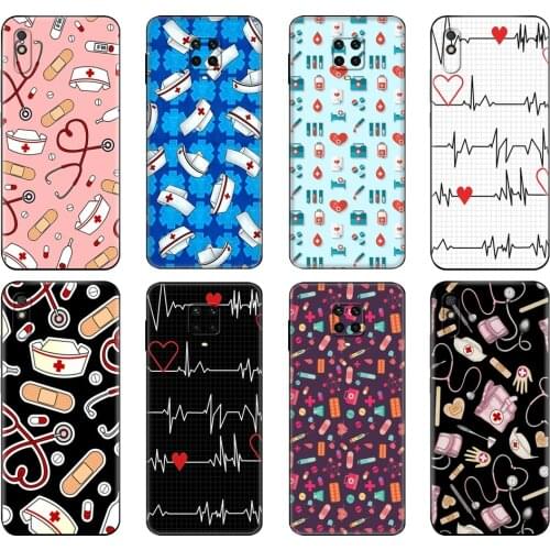 Black tpu Case For Xiaomi Redmi 7A 8 8A 9 9A 9C Case Redmi Note 8T 8 Pro T Note 9 9S 9 Pro Case Nurse Medical Medicine Health