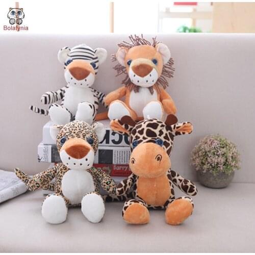 BOLAFINIA children plush toys SLion tiger leopard kids baby Christmas birthday gift stuffed toy animal