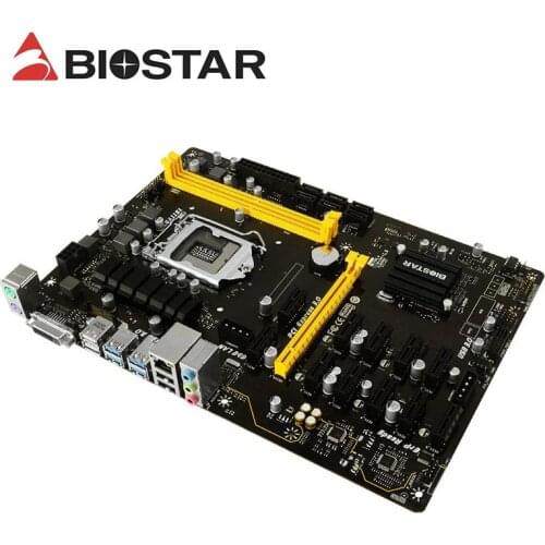 For BIOSTAR TB250-BTC PRO Motherboar LGA 1151 DDR4 Mining 12PCIE Support 12 Video Card BTC ETH ZEC Mining TB250 BTC USB 3.0